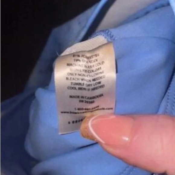 DIP  Take It Easy Printed Sports Bra Blue/Cream Size 1X Strappy Back - Picture 6 of 10